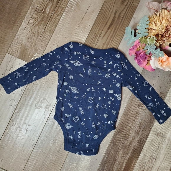 dip blue outer space baby toddler boy bodysuit onesie size 18-24m nwot - Picture 14 of 16